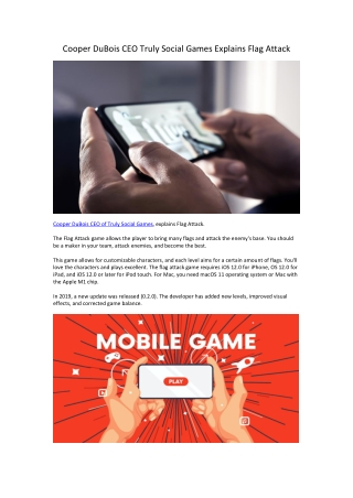 Cooper DuBois CEO Truly Social Games Explains Flag Attack