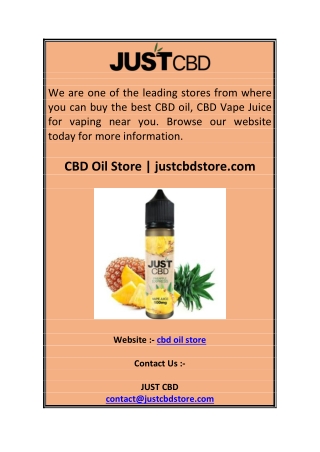 CBD Oil Store  justcbdstore.com