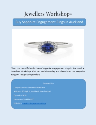 Buy Sapphire Engagement Rings in Auckland