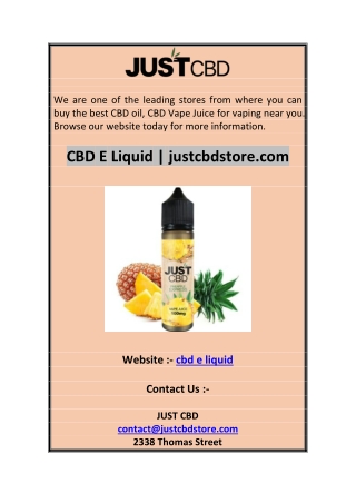 CBD E Liquid  justcbdstore.com