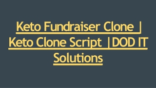 Readymade Keto Fundraiser Clone Script - DOD IT Solutions
