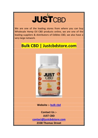 Bulk CBD  Justcbdstore.com