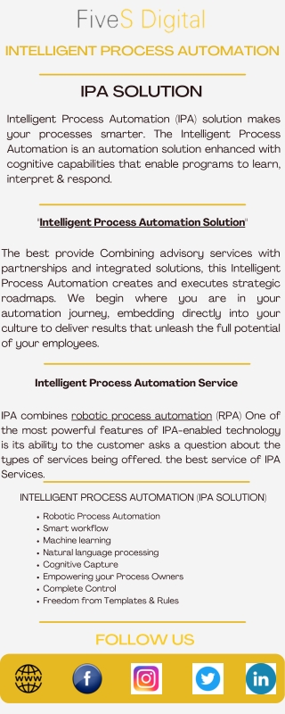 Intelligent Process Automation Solution - FiveSdigital