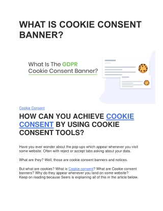 WHAT IS COOKIE CONSENT BANNER?