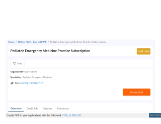 Pediatric Emergency Medicine Practice Subscription, Journal CME