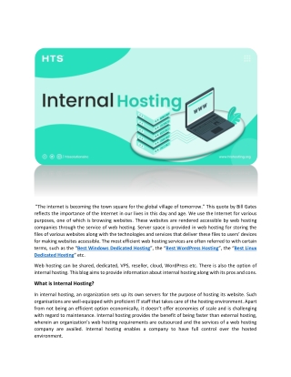 Internal Hosting