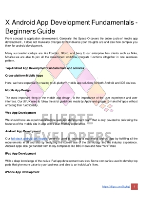 X Android App Development Fundamentals - Beginners Guide