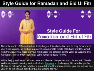 Style Guide for Ramadan and Eid Ul Fitr