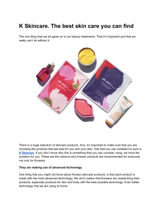 K Skincare. The best skin care you can find