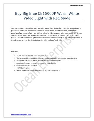 Buy BigBlue CB15000P Warm White Video Light W/ Red Mode