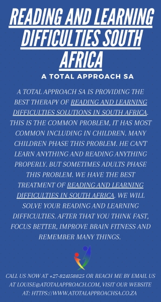 Reading and Learning Difficulties South Africa