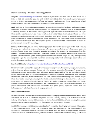 Market Leadership - Wearable Technology Market