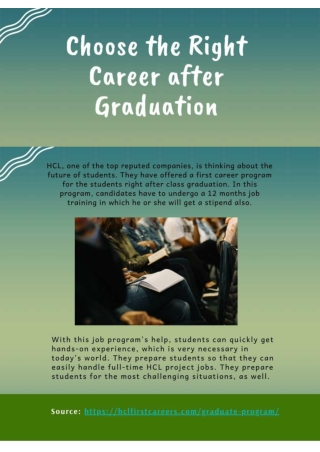 Choose the Right Career after Graduation