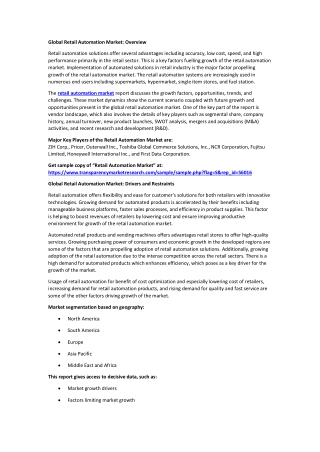 Retail Automation Market