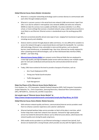 Ethernet Access Device Market