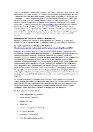 Customer Intelligence (CI) Market