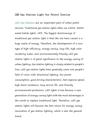 LED Gas Station Light for Petrol Station
