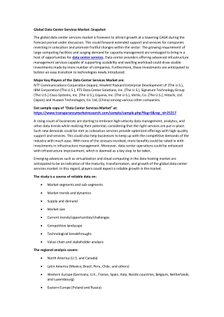Data Center Services Market