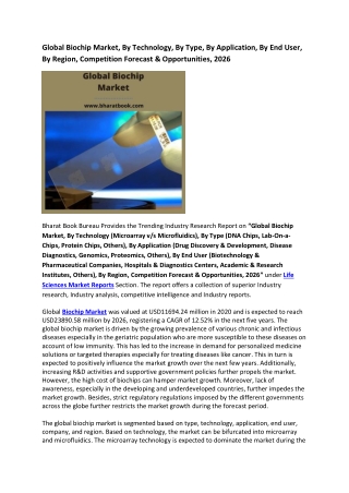 Global Biochip Market Analysis, Application & Forecast to 2021-2026