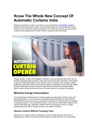 Know The Whole New Concept Of Automatic Curtains India