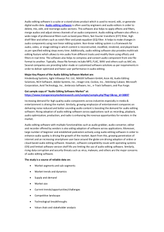 Audio Editing Software Market