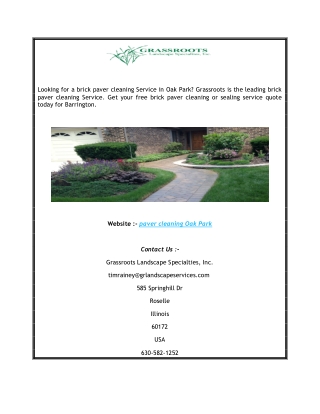 Paver Cleaning Oak Park  Grassroots Landscape Specialties 1