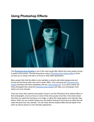 Using Photoshop Effects