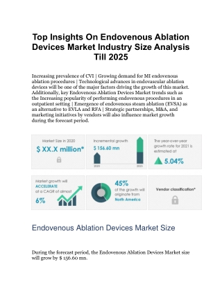 Top Insights On Endovenous Ablation Devices Market Industry Size Analysis Till 2025