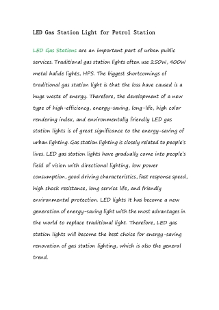 4.LED Gas Station Light for Petrol Station