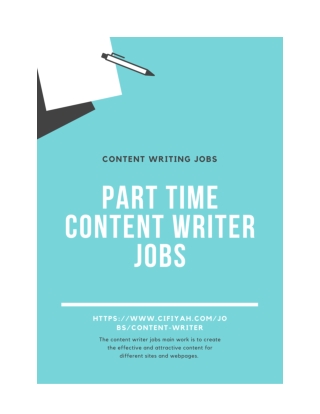 Part time content writer jobs in Bangalore