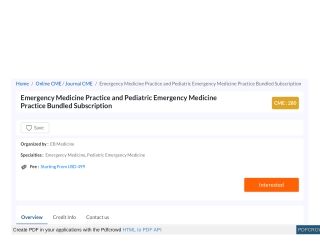 Emergency Medicine Practice and Pediatric Emergency Medicine Practice Bundled Subscription