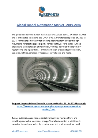 Global Tunnel Automation Market - 2019-2026