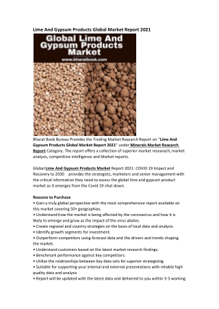 Global Lime And Gypsum Products  Market