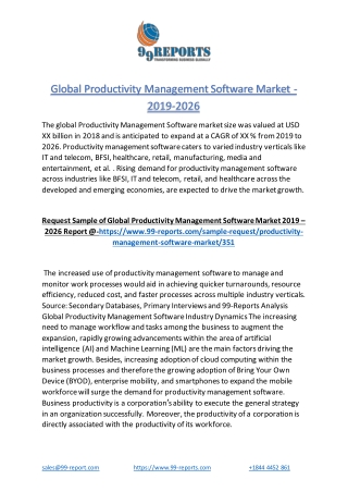 Global Productivity Management Software Market - 2019-2026