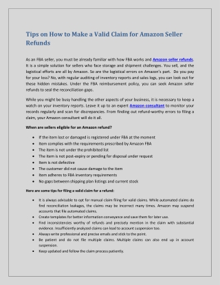 Tips on How to Make a Valid Claim for Amazon Seller Refunds