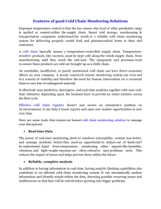 Features of good Cold Chain Monitoring Solutions-converted