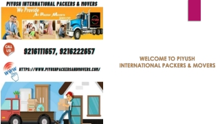Packers and Movers Services -Piyush Packers and Movers