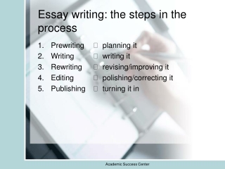 Essay writing: the steps in the process