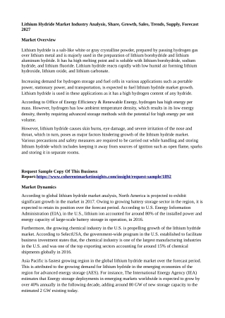 Lithium Hydride Market