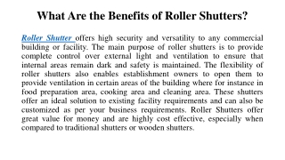 Roller Shutter