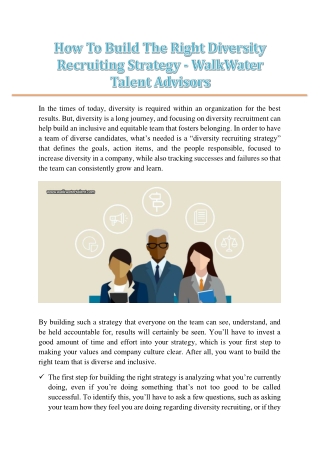 How To Build The Right Diversity Recruiting Strategy - WalkWater Talent Advisors