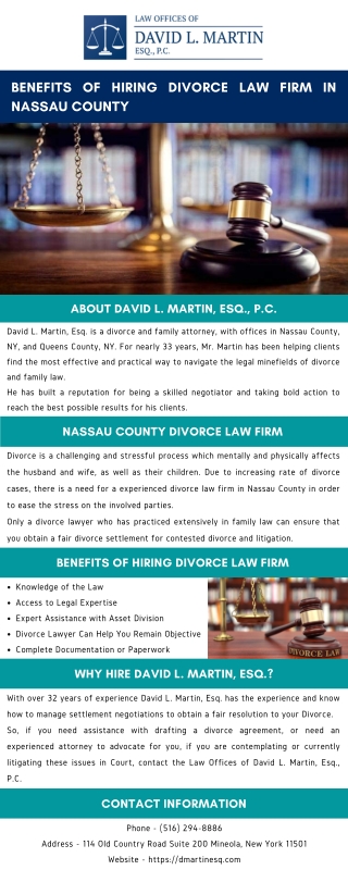 Benefits of Hiring Divorce Law Firm in Nassau County