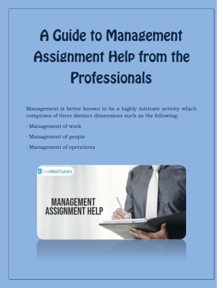 A Guide to Management Assignment Help from the Professionals