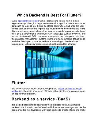 Which Backend Is Best For Flutter