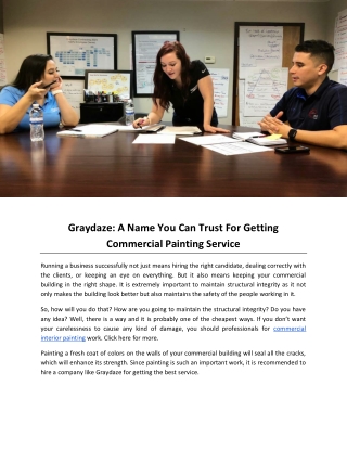 Graydaze A Name You Can Trust For Getting Commercial Painting Service