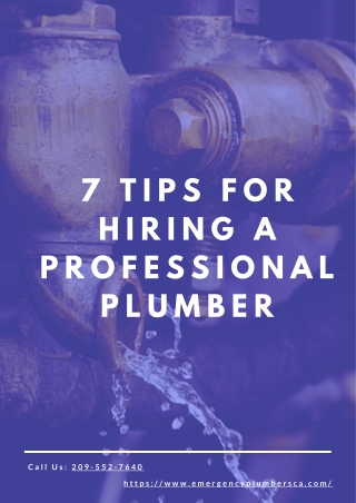 7 Tips for Hiring a Professional Plumber