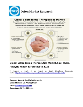 Global Scleroderma Therapeutics Market Trends, Size, Competitive Analysis and Fo