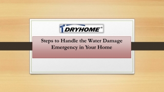 Steps to Handle the Water Damage Emergency in Your Home