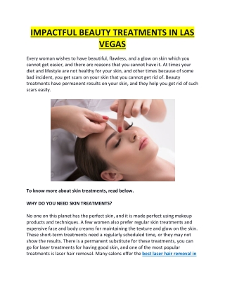 IMPACTFUL BEAUTY TREATMENTS IN LAS VEGAS