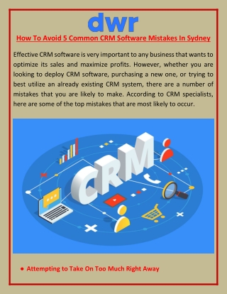 How To Avoid 5 Common CRM Software Mistakes In Sydney